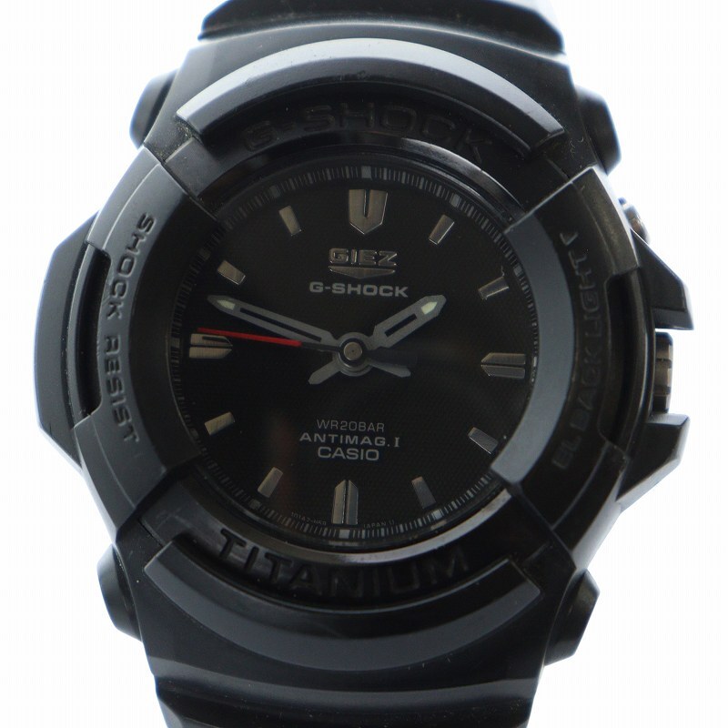 カシオジーショック CASIO G-SHOCK GIEZ 腕時計 ウォッチ クォーツ ロゴ 黒文字盤 黒 ブラック GS-500 ■GY11 /MQ メンズ拍卖