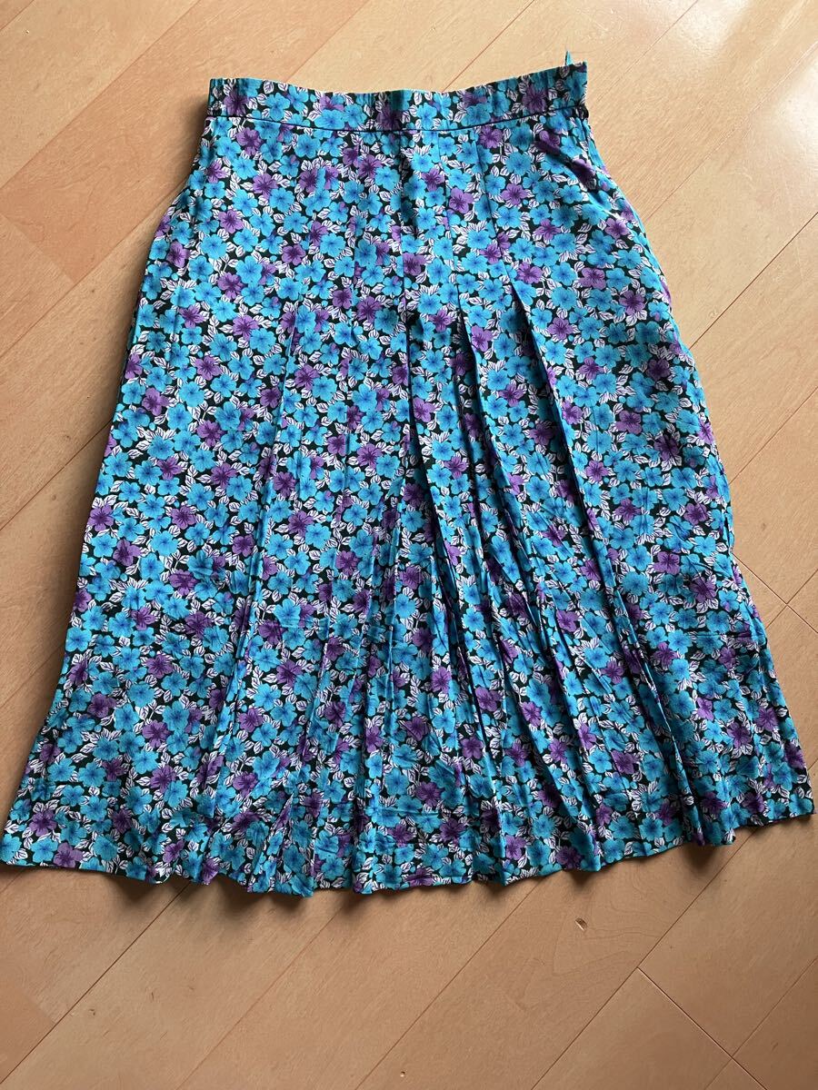 ★★★昭和レトロ★レナウンルック★シルク★花柄スカート★★★拍卖