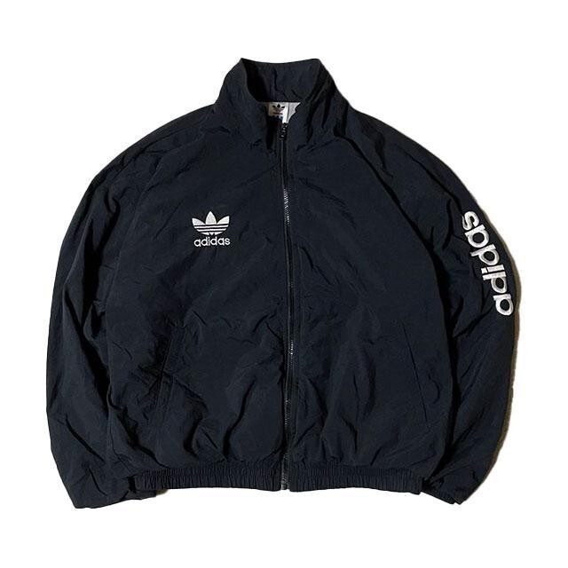 80s デサント社 adidas アディダス 短丈 ナイロンジャケット ブルゾン J:O 美品 ヴィンテージ トレフォイル刺繍 B149拍卖