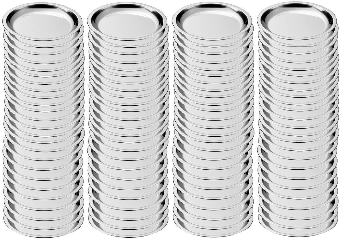 ★パイ皿NO3オーブン対応可ステンレス製内径約166mm100枚色々な用途に使用できる便利なステンレスの丸皿です日本製新品拍卖