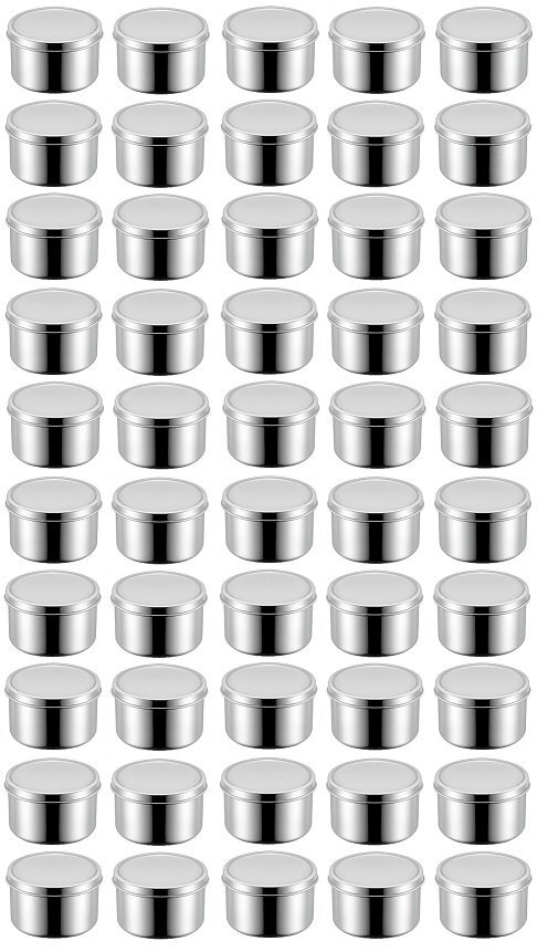 ☆丸型調味料入8cm(容量約0.24L)蓋ツマミ無50個ステンレス18-8(SUS304)日本製新品拍卖