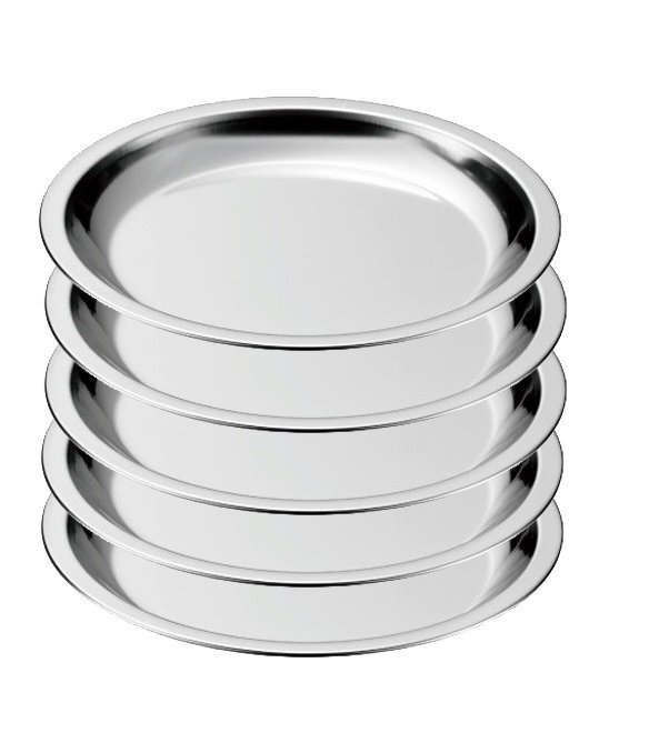 ☆パイ皿NO2 オーブン対応可ステンレス製内径約188mm5枚色々な用途に使用できる便利なステンレスの丸皿です日本製新品拍卖