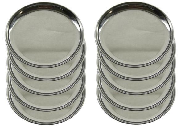 ★ステンレス丸皿約径18cm10枚食器として、食材別の仕分として、色々な用途に使用できる便利なステンレスの丸皿です日本製新品拍卖