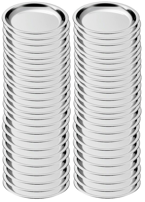 ★パイ皿NO2 オーブン対応可ステンレス製内径約188mm50枚色々な用途に使用できる便利なステンレスの丸皿です日本製新品拍卖