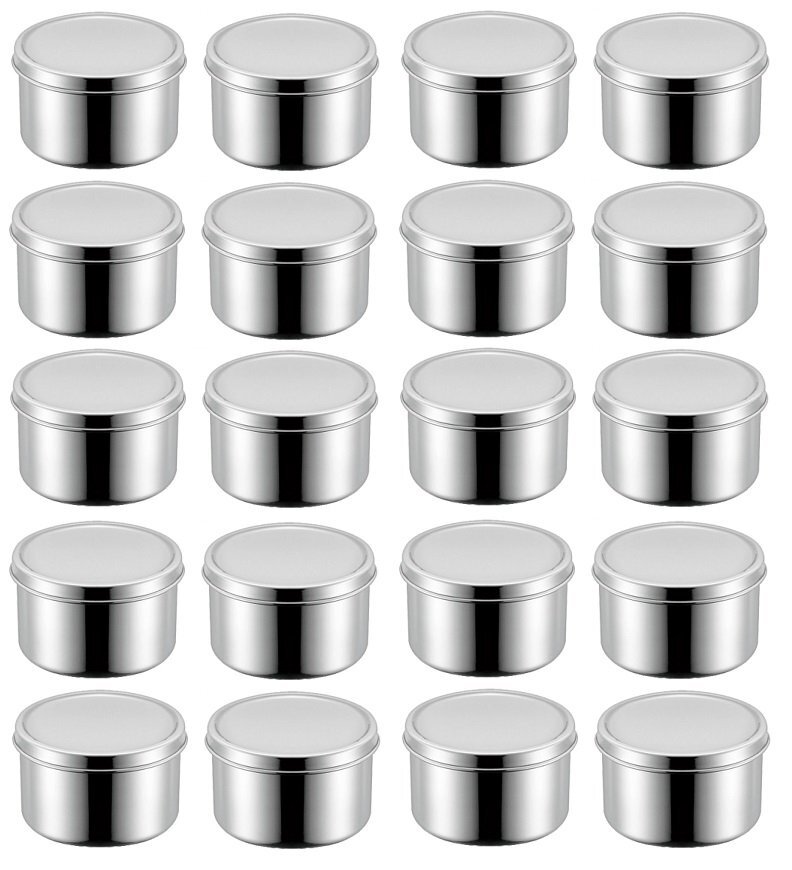 ★丸型調味料入8cm(容量約0.24L)蓋ツマミ無20個ステンレス18-8(SUS304)日本製新品拍卖