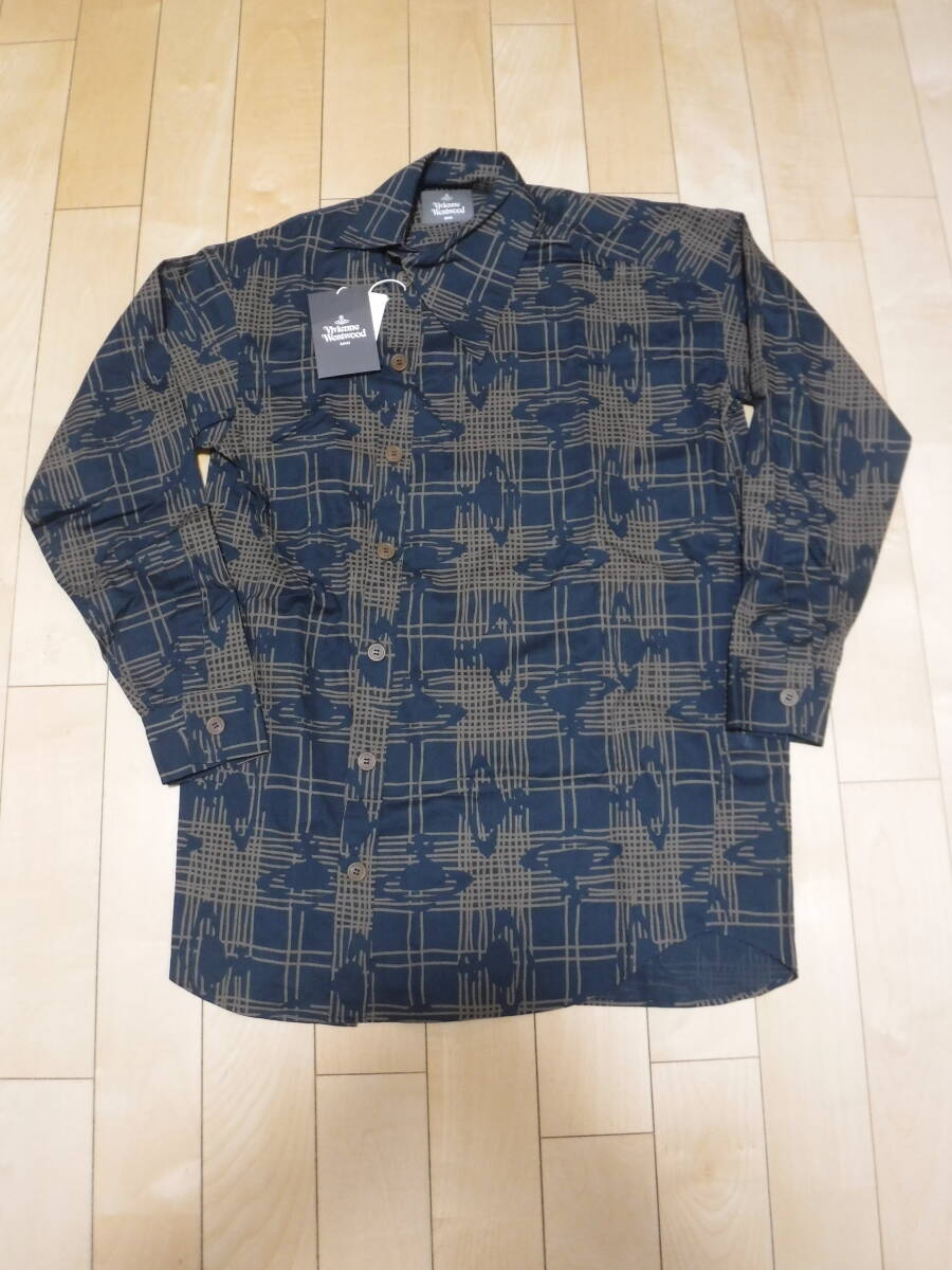新品 Vivienne Westwood MAN ヴィヴィアンウエストウッド ビッグ オジークラークシャツ サイズF シャツブルゾン オーブ拍卖