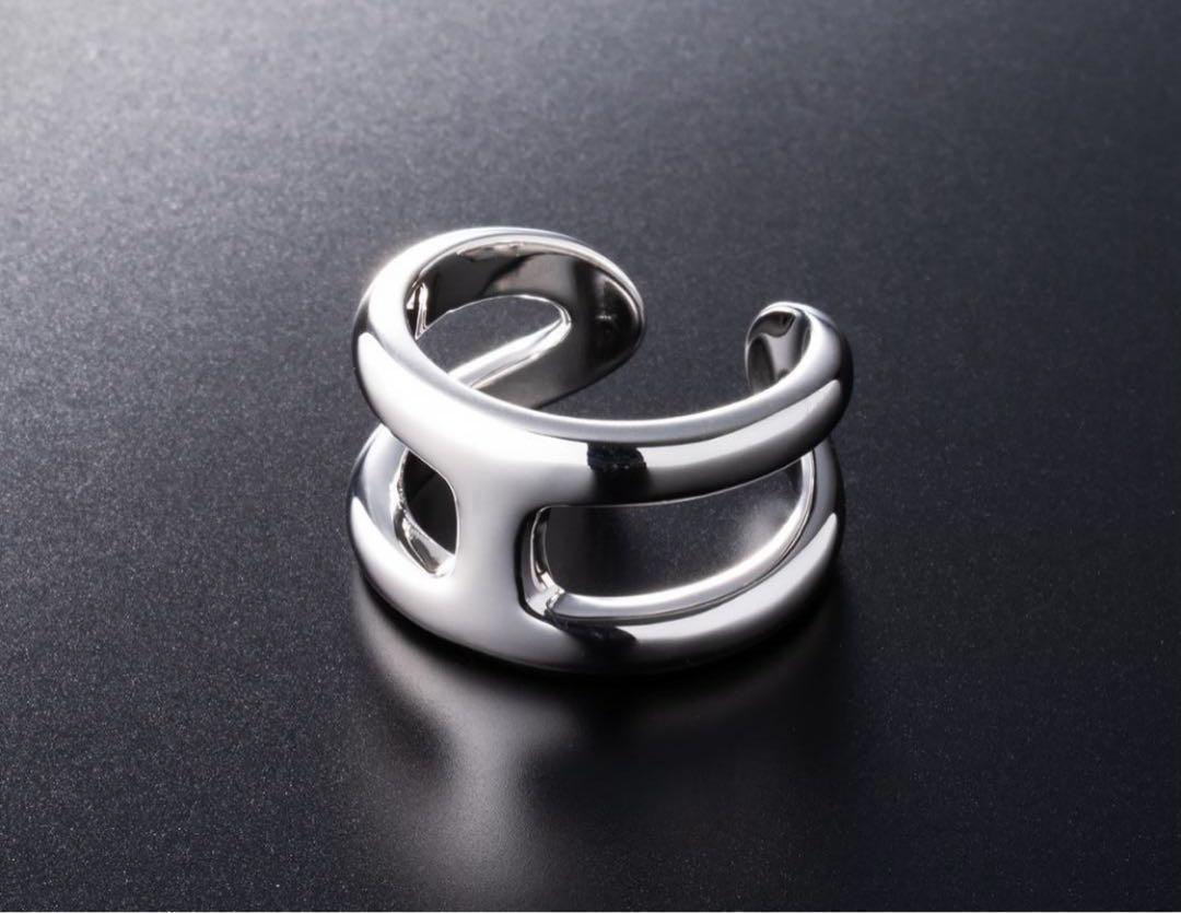 新品 リング 指輪 Hロゴ フリーサイズ オスモズ オープンリング 42拍卖