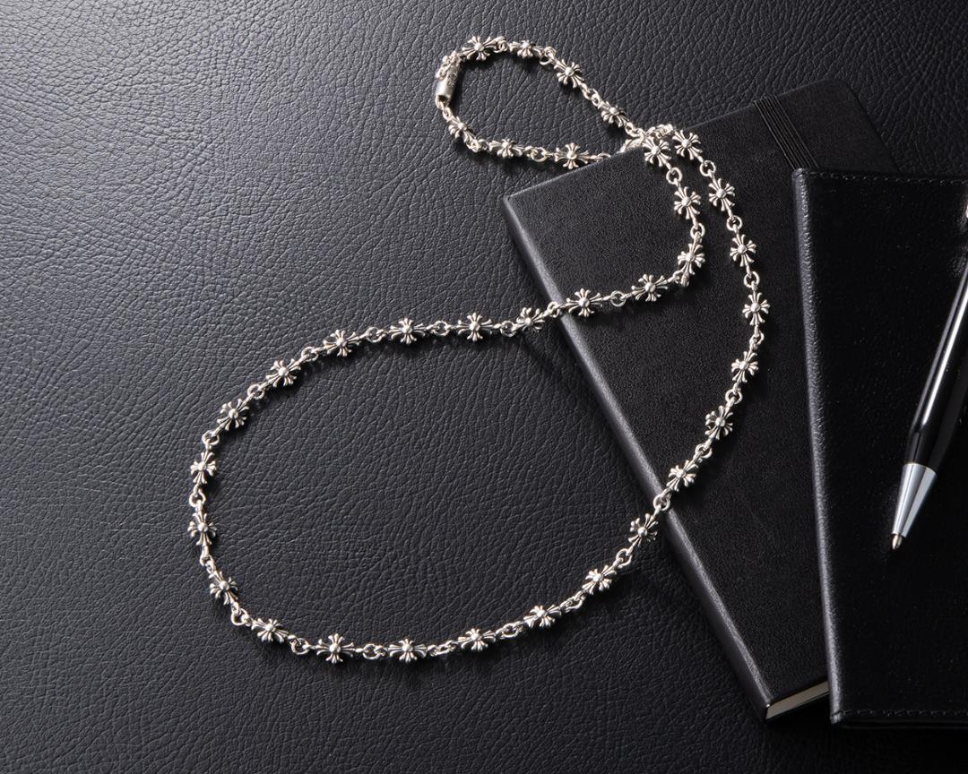 シルバー925 クロスフラワーネックレス 60センチ シルバー 96拍卖