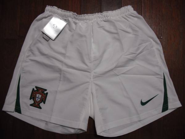新品即決NIKEナイキ ポルトガル代表08/09パンツ USサイズM ホワイト/グリーン 259182拍卖