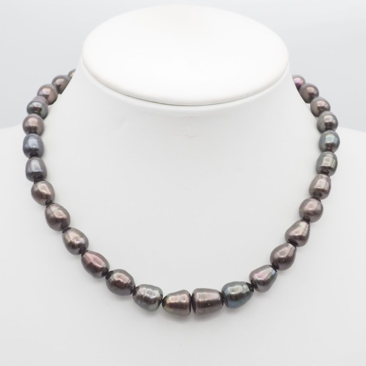 F116 淡水真珠 パール SILVER刻印 ネックレス ブラック系カラー デザイン シルバー 6月誕生石拍卖