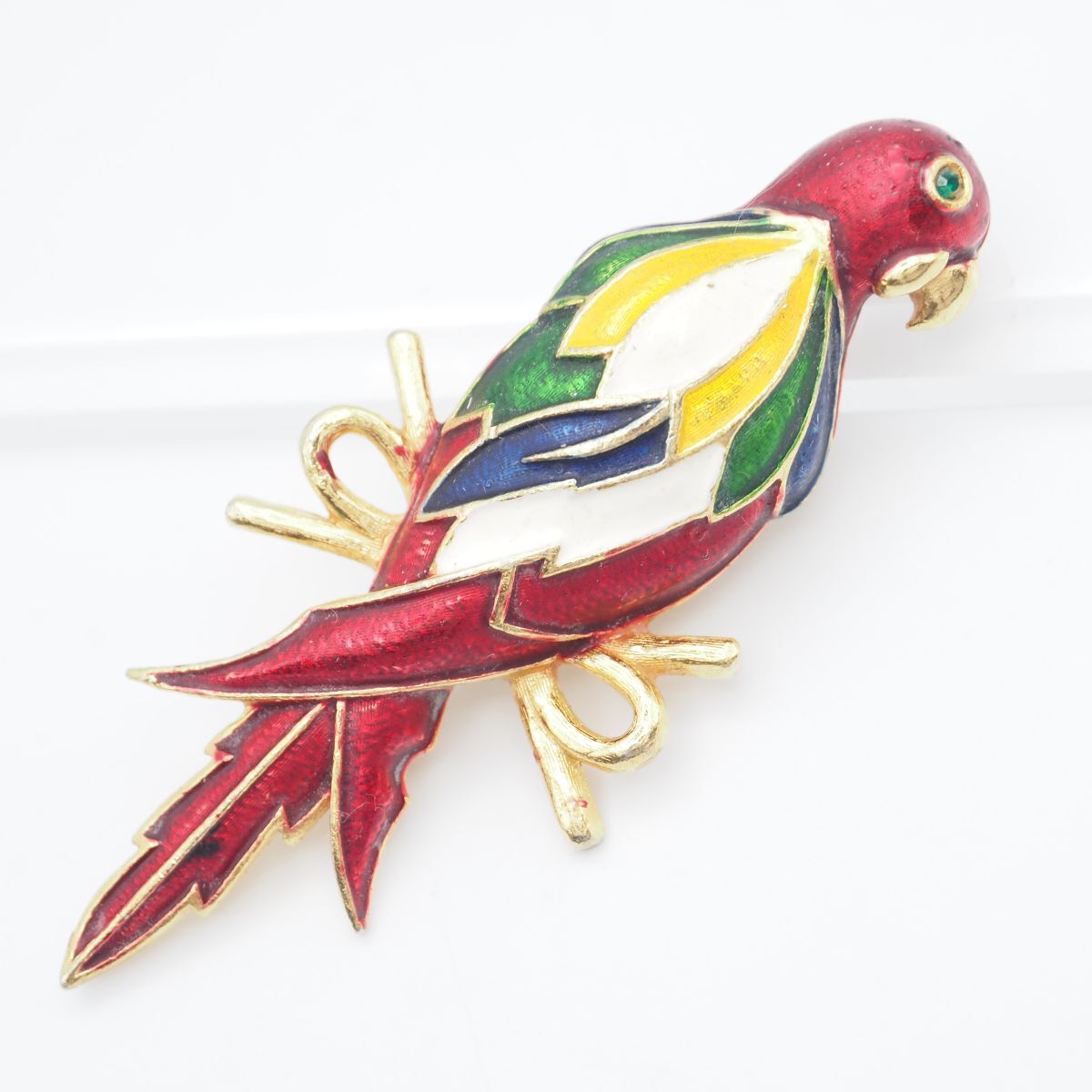 F585 SPHINX スフィンクス ブローチ バード オウム マルチカラー エナメル ゴールド デザイン拍卖