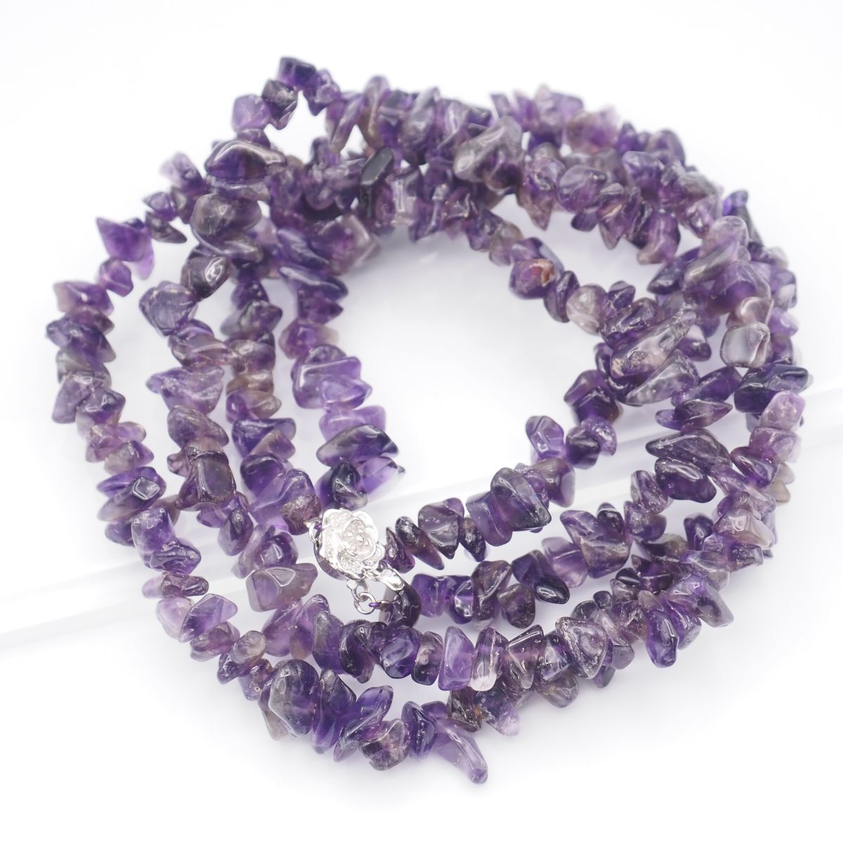 F794 アメジスト ネックレス 2連 デザイン シルバー 2月誕生石拍卖