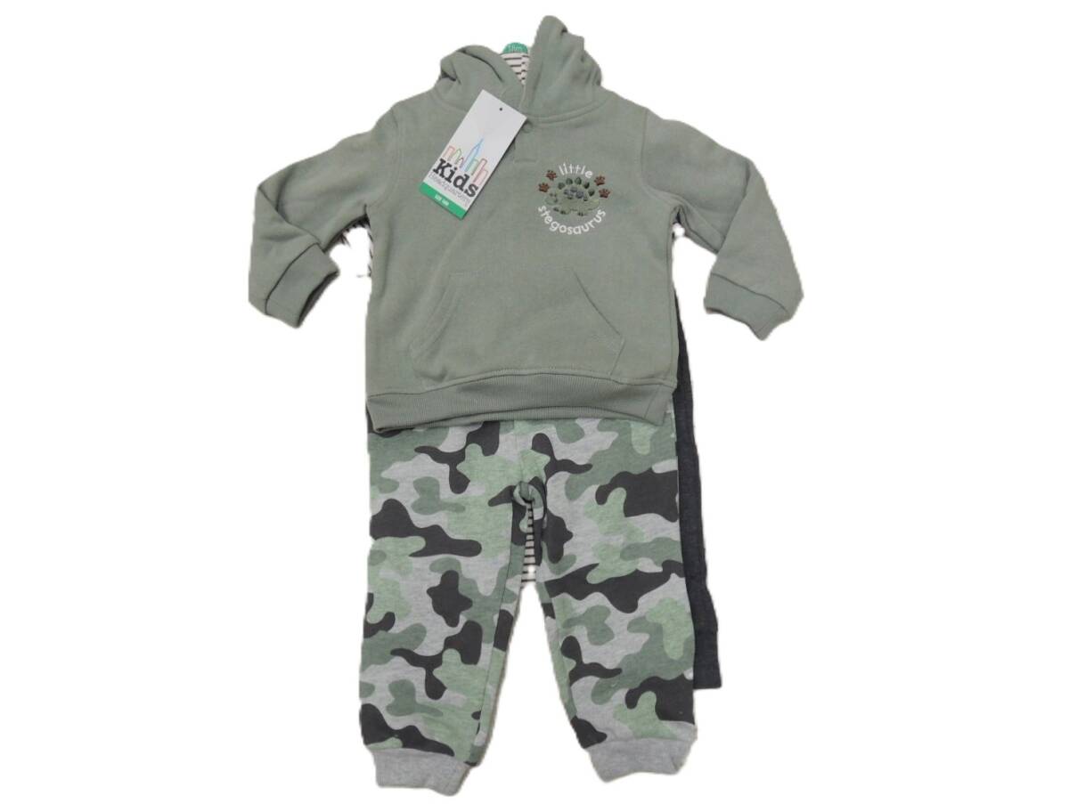 H-090A 新品 4点セット Headquarters Kids 男の子 ベビー 18M(78~83㎝)12~18か月 裏起毛パーカー 上下 / ロンパース / パンツ まとめて拍卖