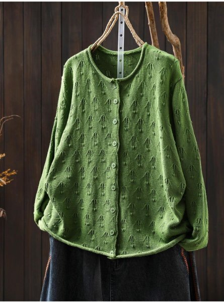 mn 2509 カーディガン アウター 羽織物 トップス チュニック ゆったり 綿100% ナチュラル 織り込み柄4拍卖