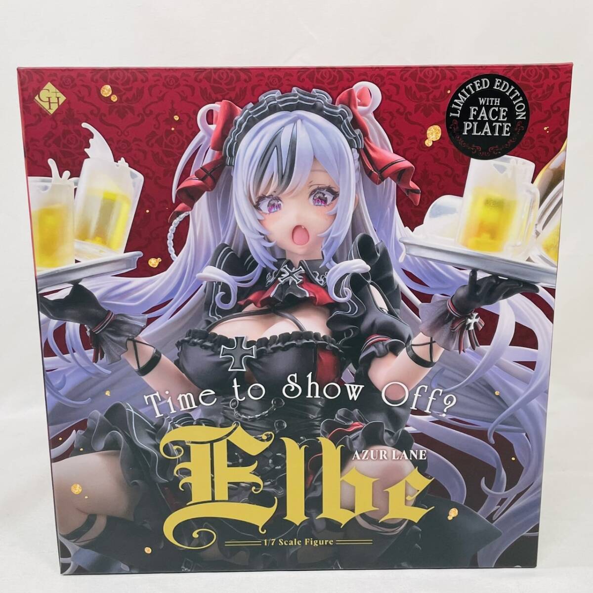 アズールレーン エルベ 見せ場訪れず あみあみ 限定版 1/7 スケール フィギュア / ゴールデンヘッド プラス拍卖