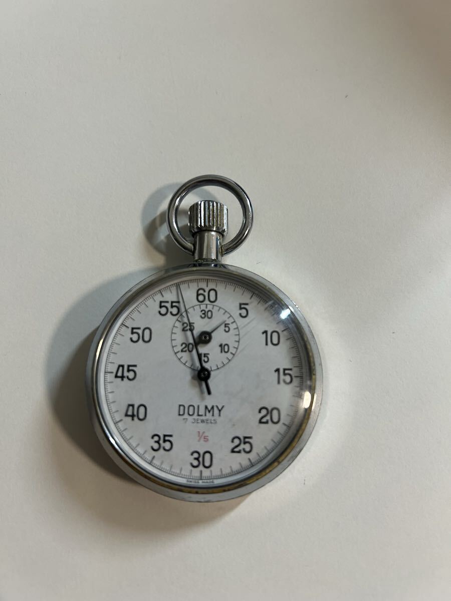 60’s DOLMY(ドルミー)7 JEWELSアナログストップウォッチスイス製 ストップウォッチ拍卖