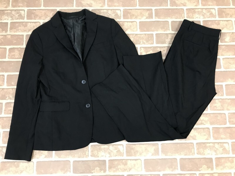 4454 レディース 【ユニクロ】 セットアップスーツ2点SET / ジャケット・パンツ サイズ:36 色:黒拍卖