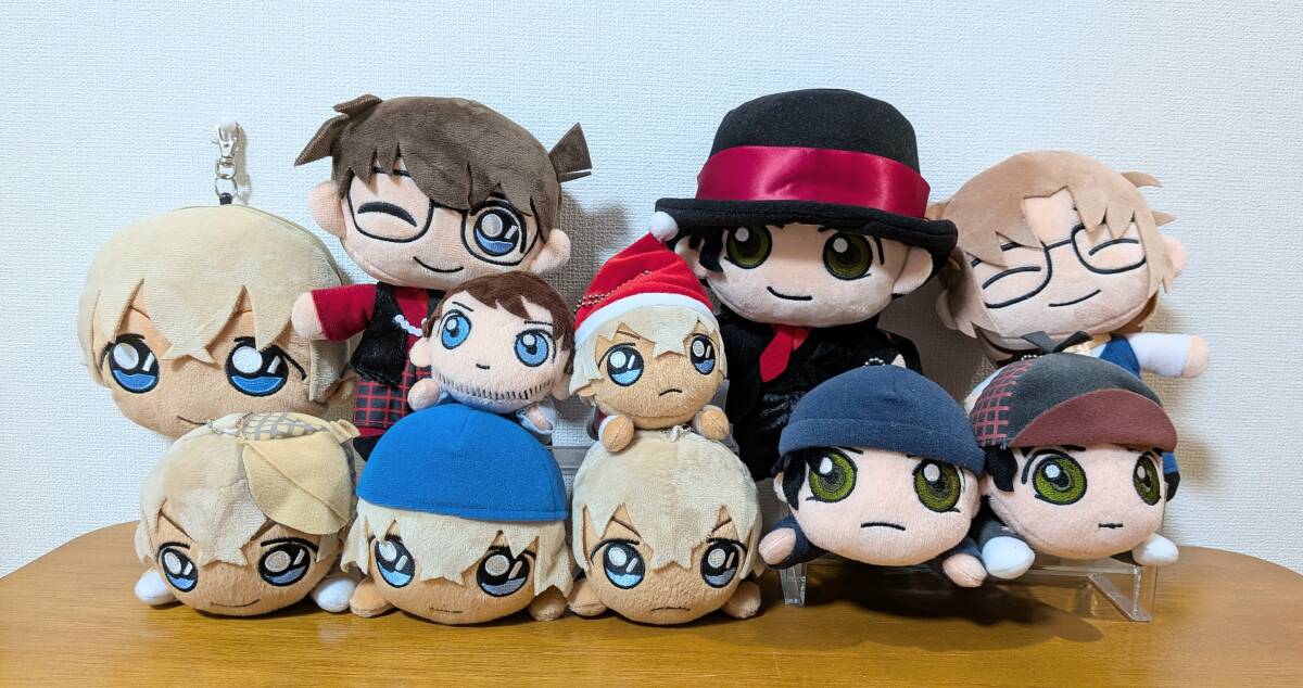 セガ 名探偵コナン 寝そべり ぬいぐるみ マスコット キーホルダー パスケース 11点セット拍卖