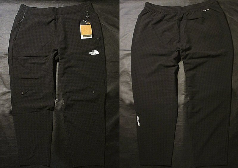 本物正規◆ノースフェイス◆吸湿速乾 軽量 ストレッチ パンツ TEKWARE GRID PANT■L■黒 格子柄■新品/FLASHDRY■裏地立体フリース拍卖
