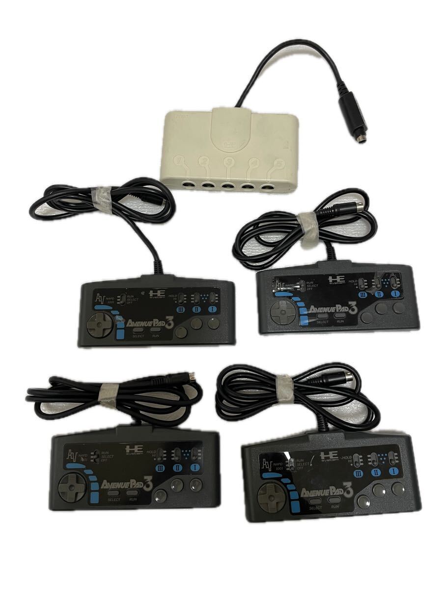 業者お断り アベニューパッド3を4個と マルチタップの5セット PCエンジン コントローラー マルチタップ拍卖