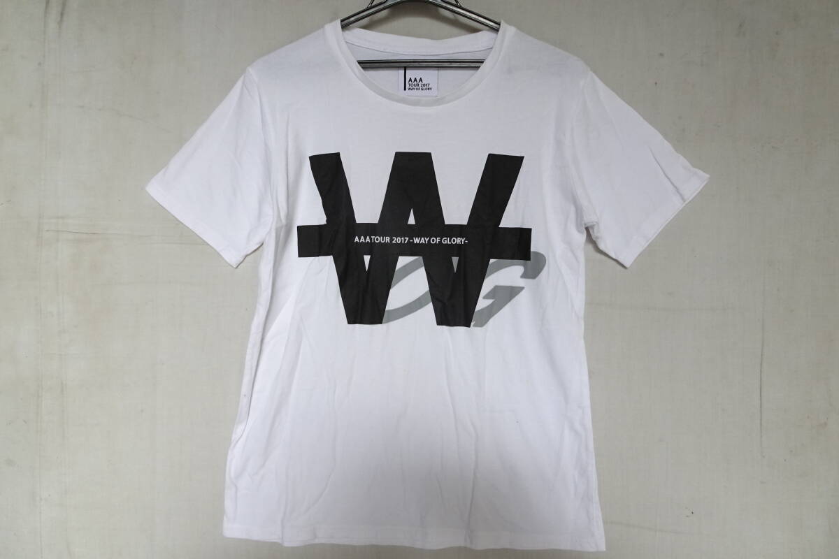 AAA/トリプルエー/半袖Tシャツ/TOUR2017 WAY OF GLORY/ライブグッズ/アーティスト/フロントロゴプリント/白/ホワイト(9/29R7)拍卖