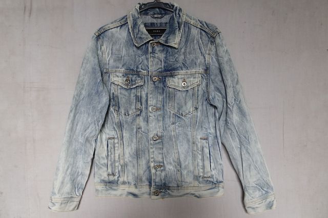ZARA/ザラ/ジージャン/デニムジャケット/Gジャン/アウター/ケミカルウォッシュ加工/インディゴブルー/EURサイズM(9/29R7)拍卖