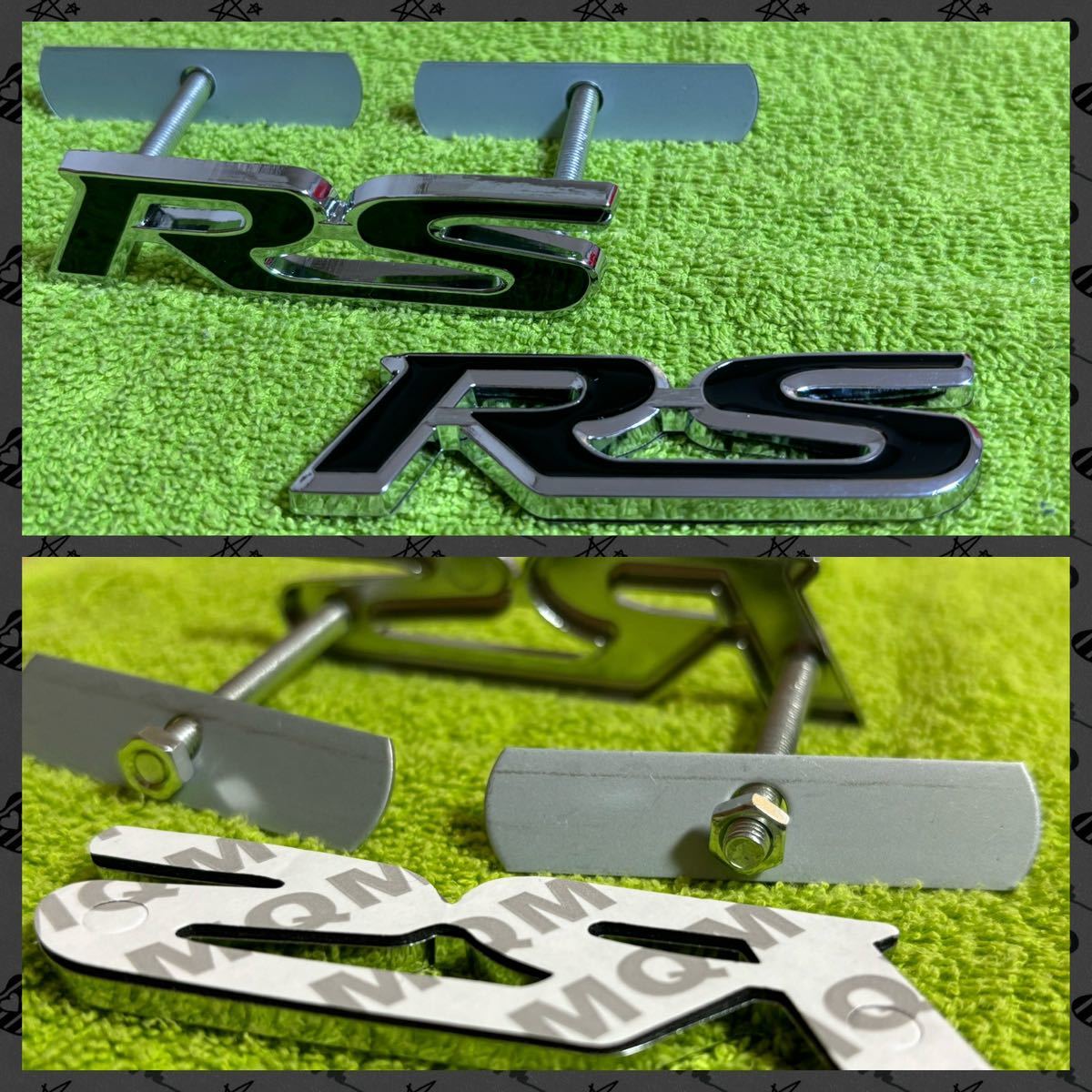 DAIHATSU TANTO CUSTOM ダイハツ タント カスタム LA650S LA660S 前期後期 RSエンブレム 前後セット 黒メッキ拍卖