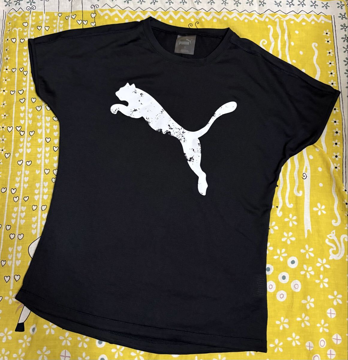 ◇PUMAプーマ 半袖プリントTシャツ ブラックMサイズレディース フィットネス トップス 速乾◇拍卖