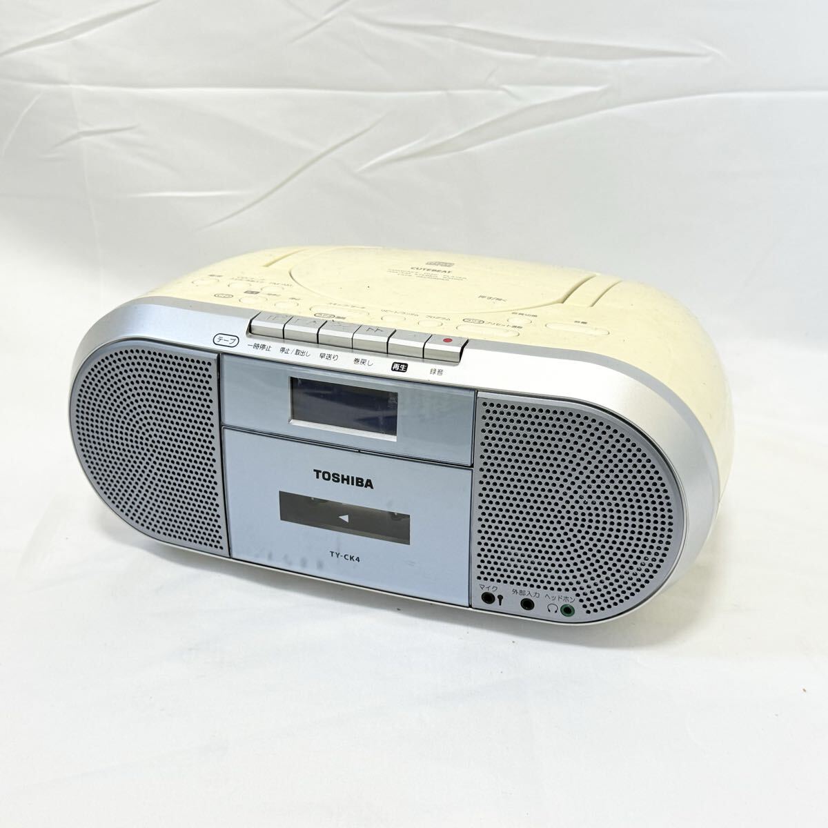 TOSHIBA 東芝 CUTEBEAT TV-CK4 CDラジオカセットレコーダー CDラジカセ 通電確認済 現状品拍卖