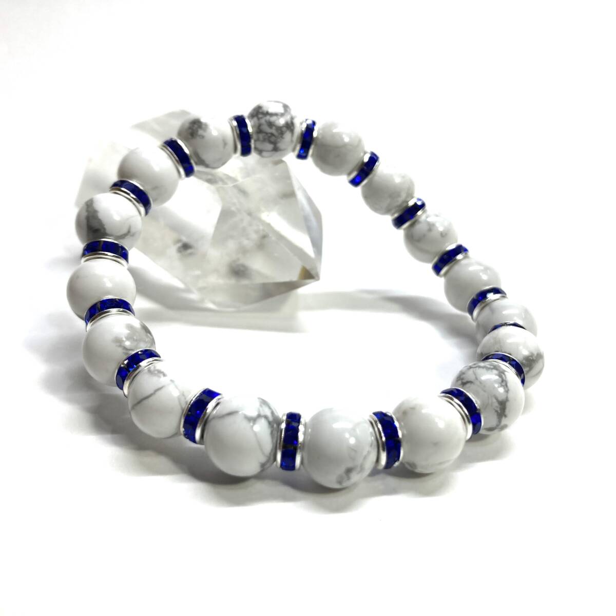 ハウライト パワーストーン ブレスレット 天然石ブレス 8mm (D.ブルー) /開運 浄化 人間関係 健康 効果 レディース 通販 白拍卖
