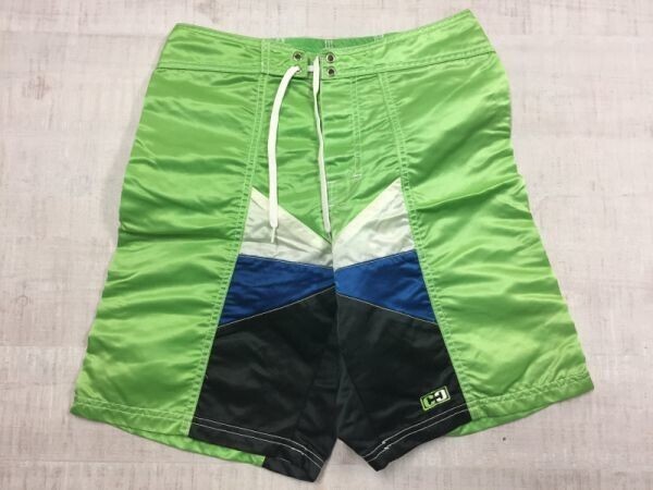 USA製 90s カウンターカルチャー COUNTER CULTURE サーフ ボード スイム ショーツ パンツ ボトムス メンズ ナイロン100% 28 緑拍卖