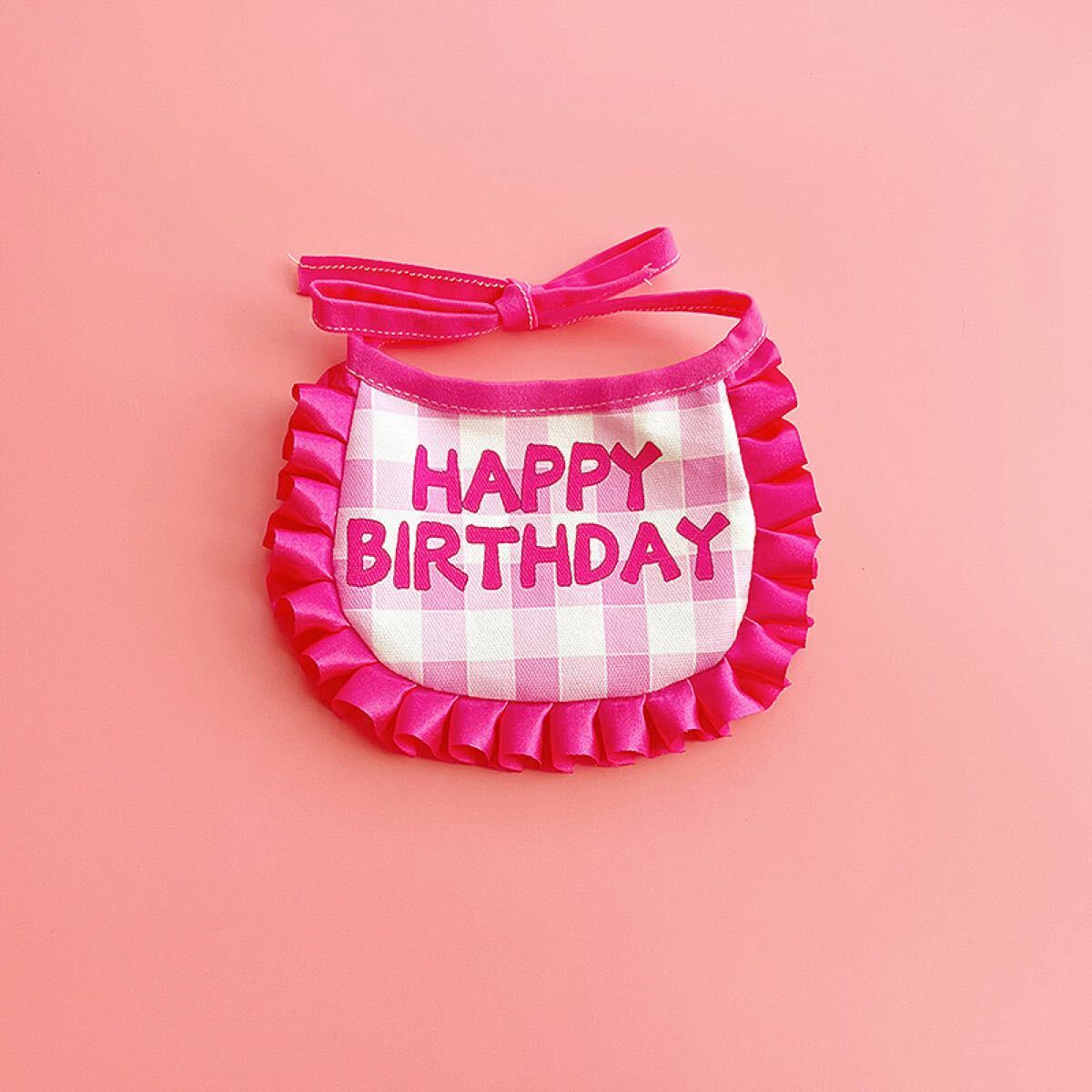 【ローズピンク】HAPPY BIRTHDAY スタイ バンダナ 赤ちゃん 犬猫拍卖