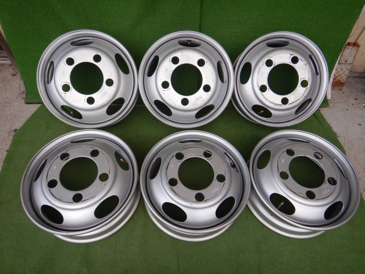 ★新車外しTOPY DUA 17.5×5.25 115-8TC キャンター用★17.5×5.25 OFF:+115 PCD208-5H ハブ径;150mm 傷、汚れ、錆、塗装がれあり 6本 拍卖