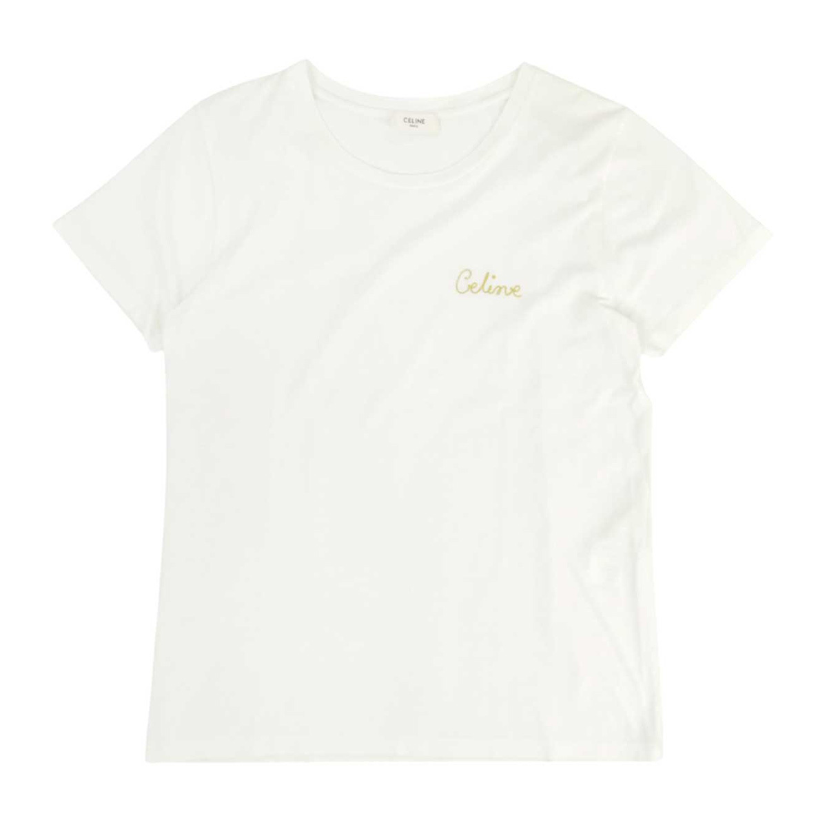 セリーヌ ロゴ エンブロイダリー ショートスリーブ Tシャツ 2X351501F レディース ホワイト CELINE 中古 【アパレル・小物】拍卖