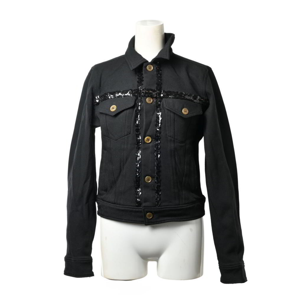 美品 COMME des GARCONS COMME des GARCONS スパンコール付き ポリ縮 飴ボタン ジャケット コムデギャルソン KL4BHAQL80拍卖