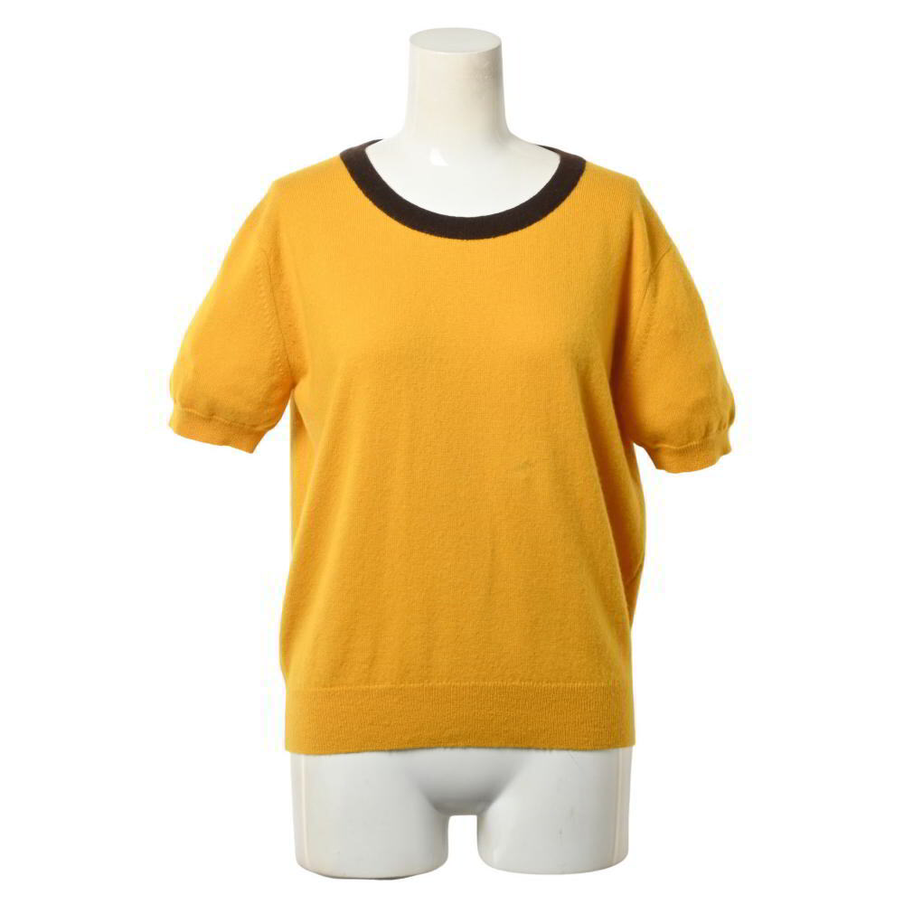 CHANEL 96A PO8080W02306 ヴィンテージ カシミヤ 半袖 ニット 42 イエロー シャネル KL4BALKQ94拍卖