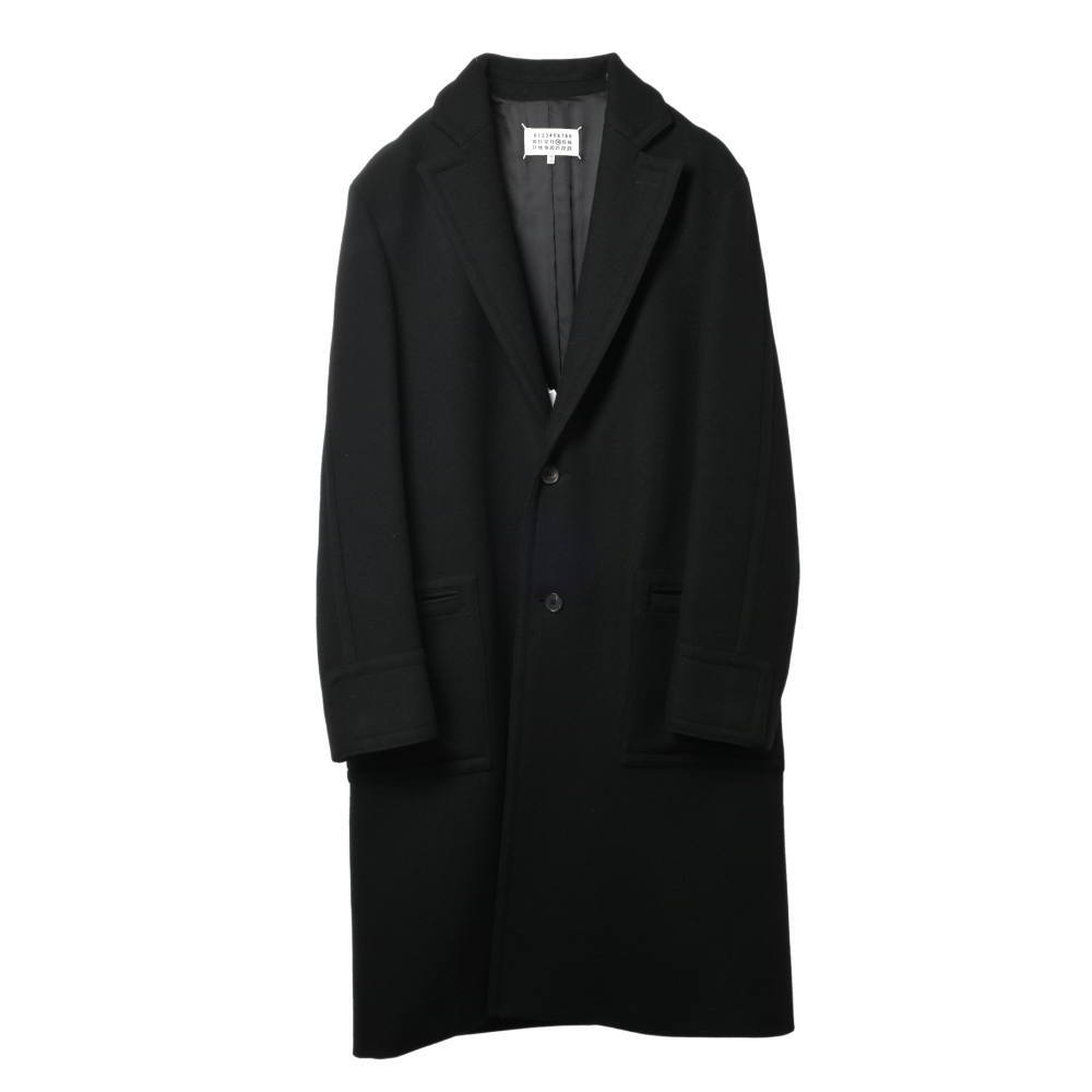 美品 Maison Margiela ウール混 チェスター コート 44 ブラック メゾン マルジェラ KL4BALPL90拍卖
