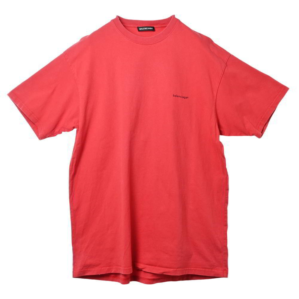 BALENCIAGA 508203 ロゴプリント Tシャツ S レッド バレンシアガ KL4BALQ294拍卖