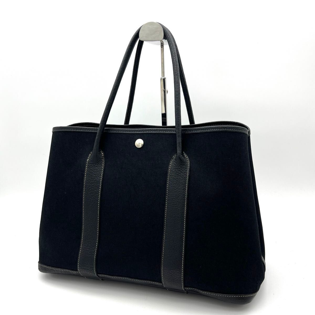 HERMES エルメス ガーデンパーティ 36 PM トワルオフィシエ ブラック A499拍卖