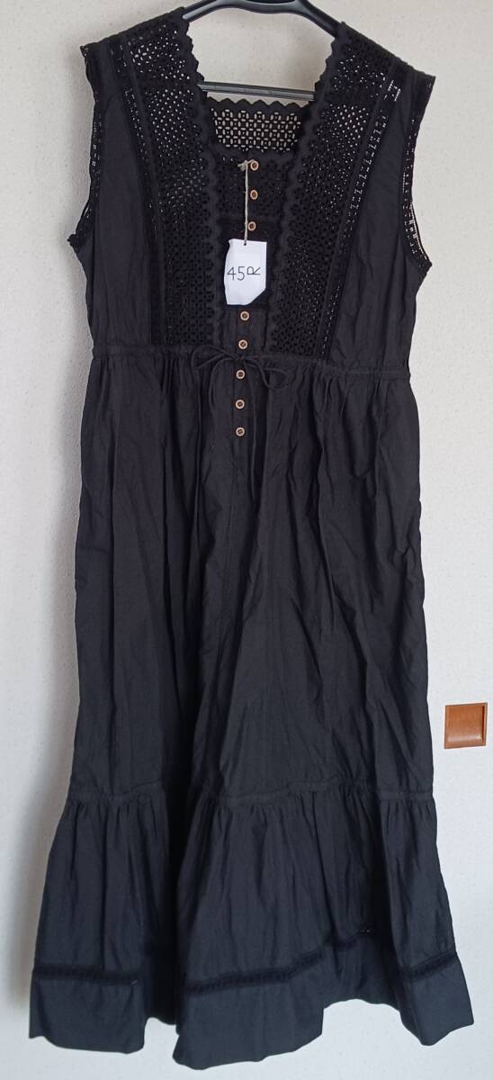 新品 タグ付き 45R 45rpm フォーティファイブアール ワンピース レース ブラック拍卖