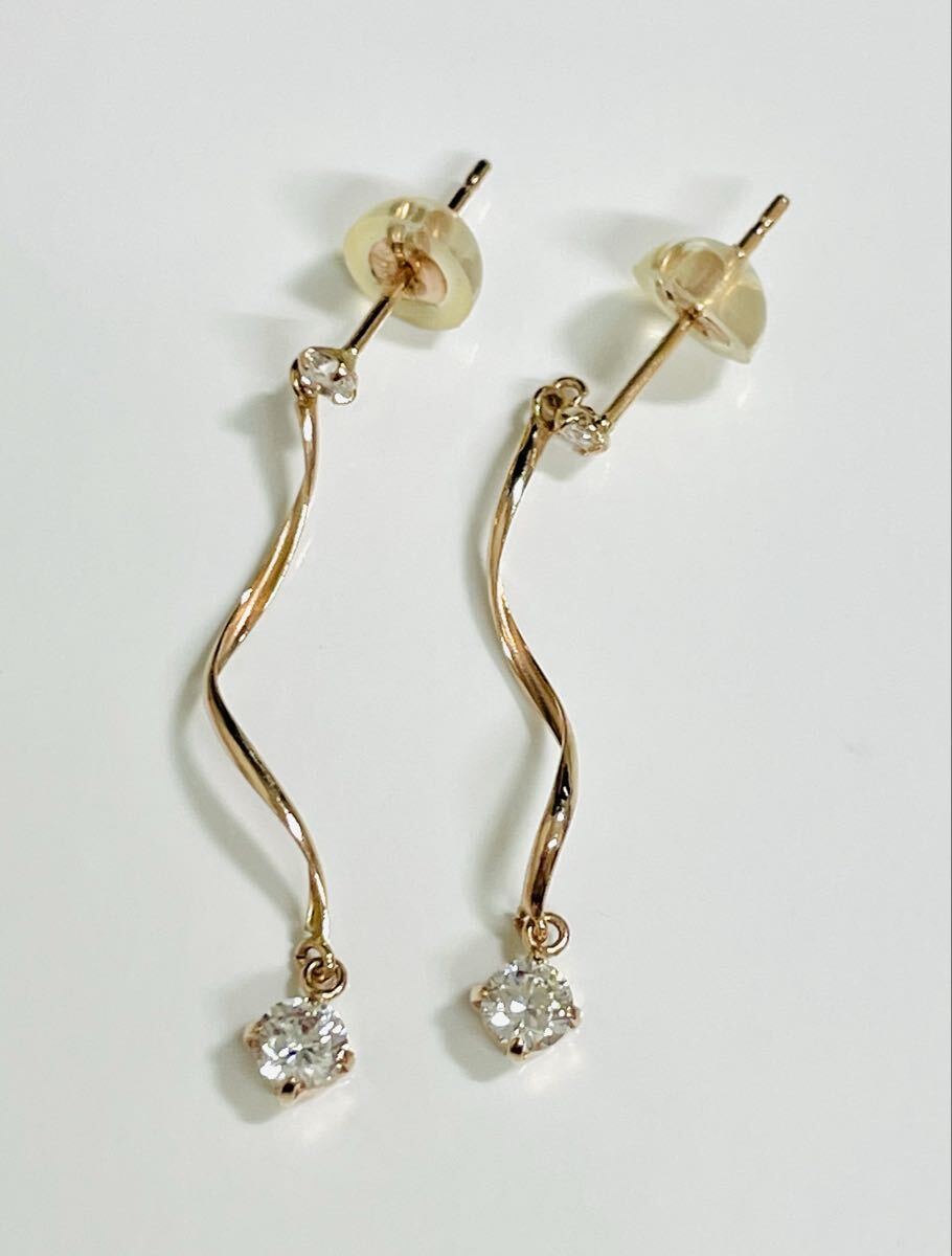 ☆K10PG ピンクゴールドジルコニア付きピアス☆拍卖