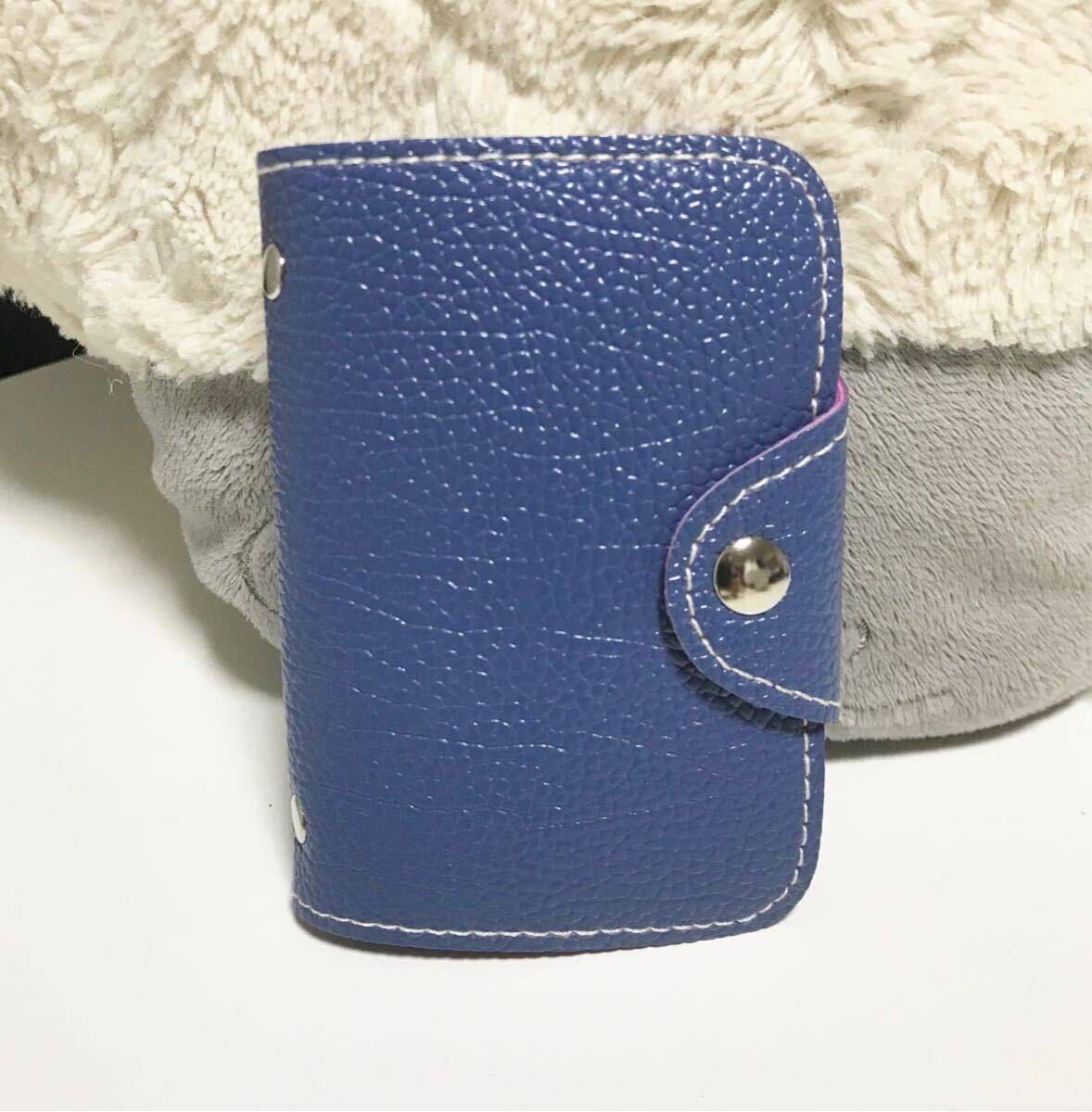 新品 カードケース レディース メンズ 大容量 名刺入れ おしゃれ プレゼント ブルー拍卖