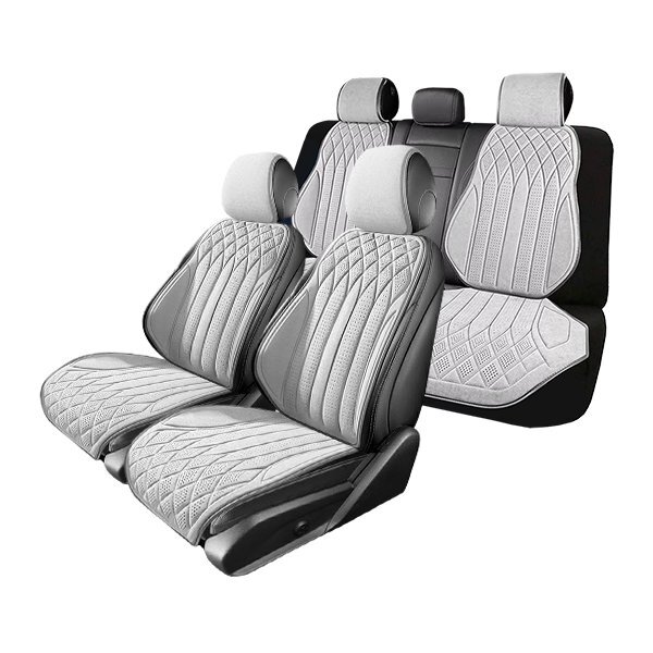 ホンダ ストリーム RN9 汎用 シートカバー スエード ホワイト 運転席 助手席 2列目 前後席 被せるだけ エプロンタイプ拍卖