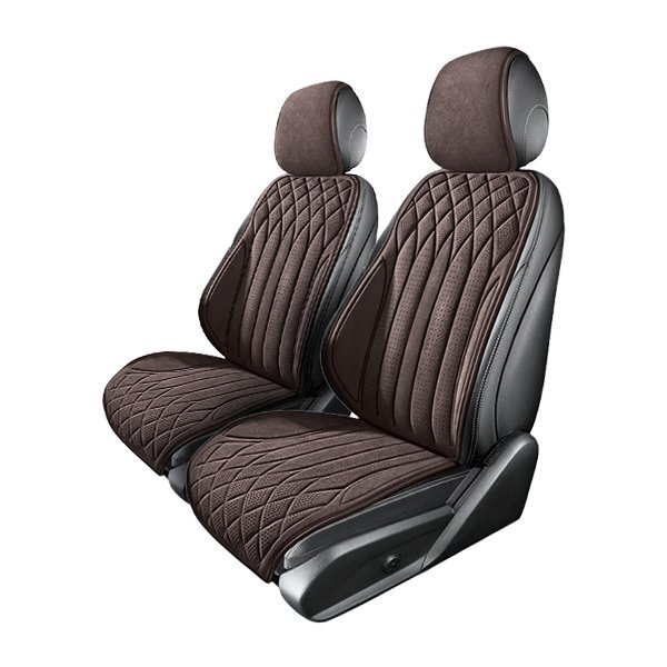 メルセデスベンツ SLKクラス R172 汎用 スエード エプロンタイプ シートカバー ブラウン 運転席 助手席 前席のみ 被せるだけ拍卖