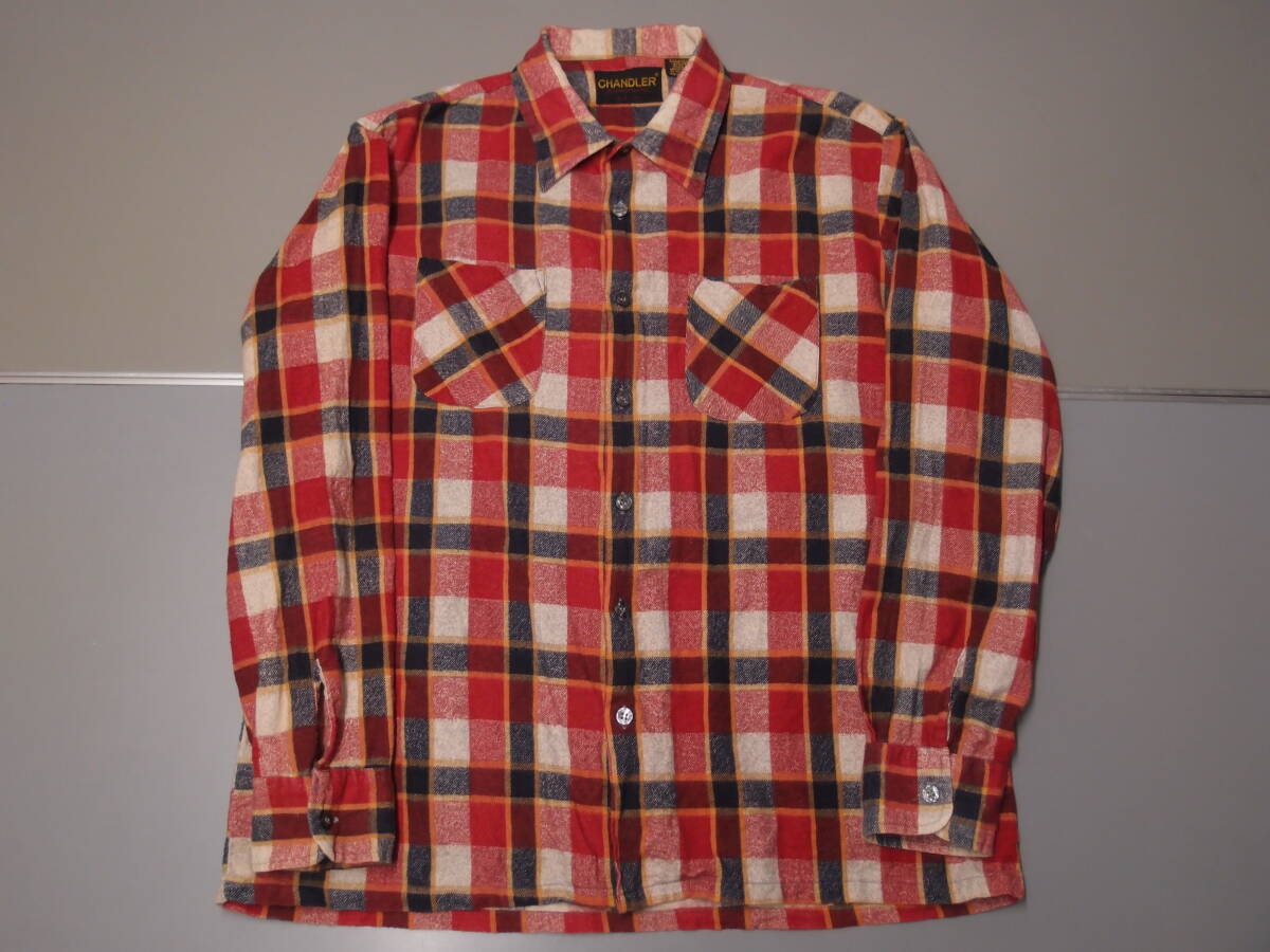 ◆古着卸USA■CHANDLER☆プリント ネルシャツ★★★L アメリカ直輸入 SALE お見逃しなく!拍卖