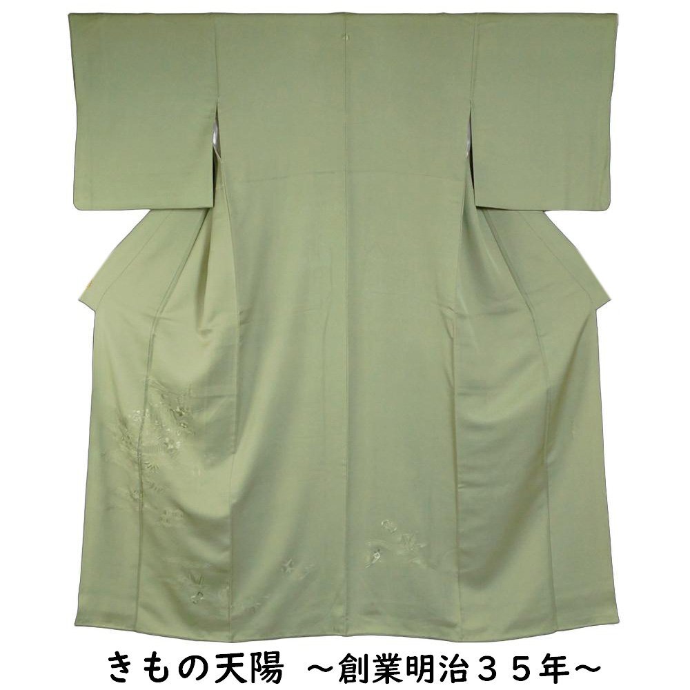 訪問着 蘇州刺繍 スワトウ刺繍 宝船・宝尽くし模様 五三の桐紋 Sサイズ 刺繍 中古 リサイクル着物 正絹 和服 天陽拍卖