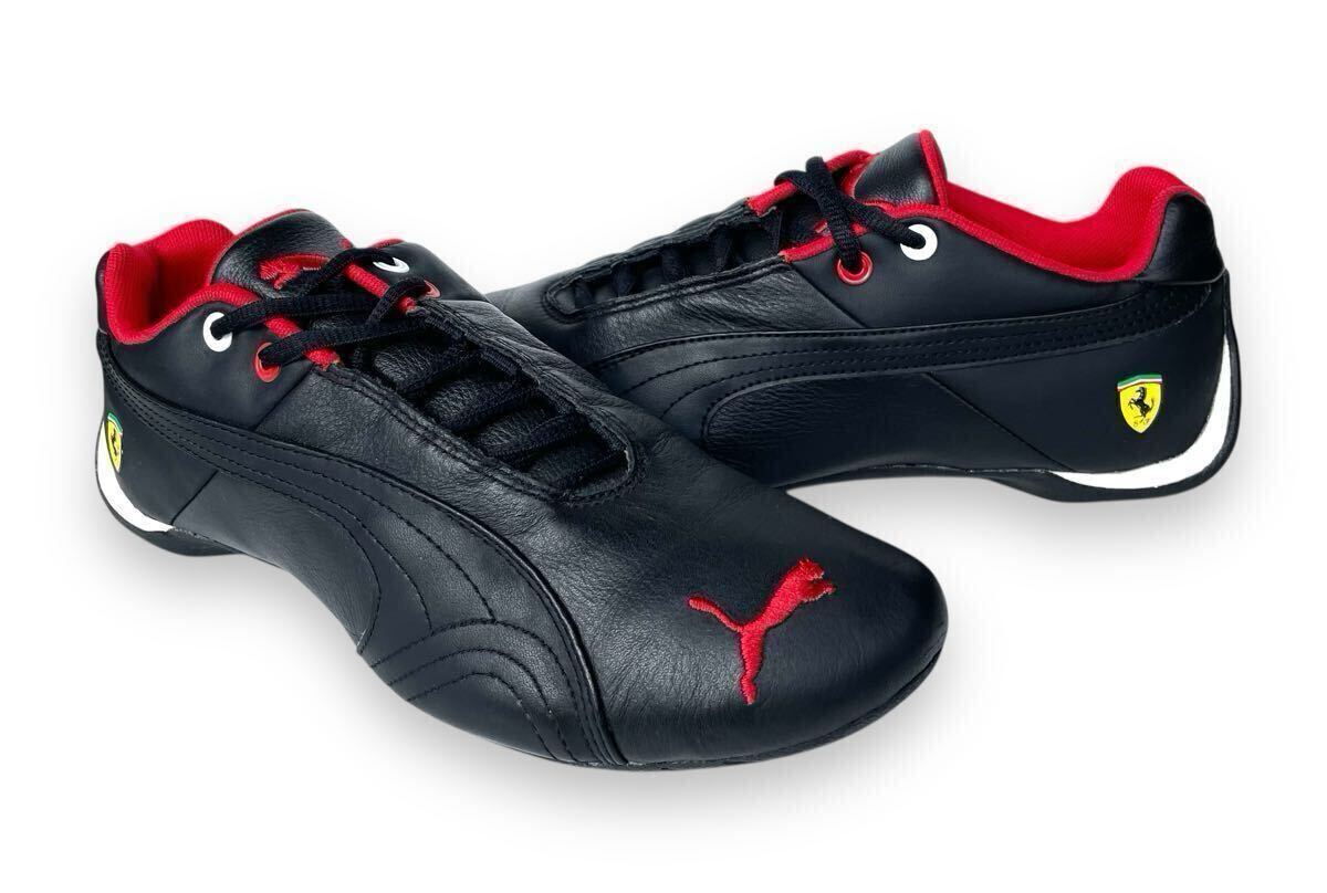 美品!! 名作!! PUMA Ferrari × Future Cat プーマ フェラーリ フューチャーキャット ドライビングシューズ レザー 黒 × 赤 us 8 / 26 ㎝拍卖