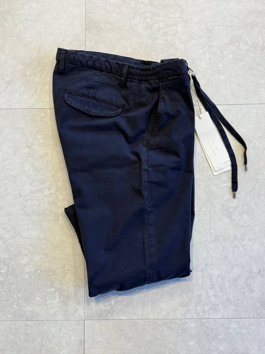 6559】新品4.0万【BRIGLIA 1949 / ブリリア 1949 通年 44 ストレッチコットンパンツ シャーリングドローコード仕様】ネイビー拍卖