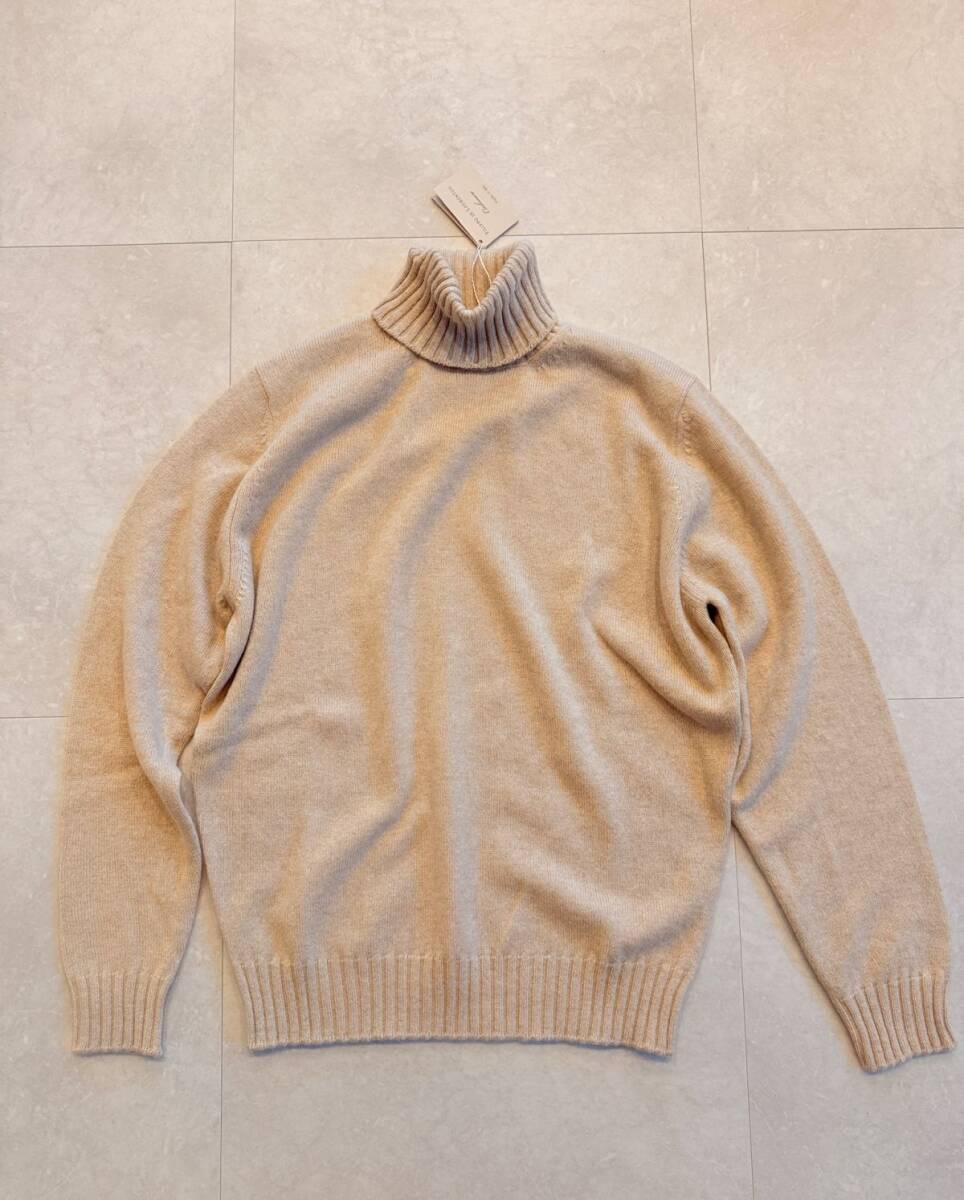 6193】新品7.8万【FILIPPO DE LAURENTIIS / フィリッポ デ ローレンティス 48 ウール×カシミア ミドルゲージタートル】アイボリー拍卖