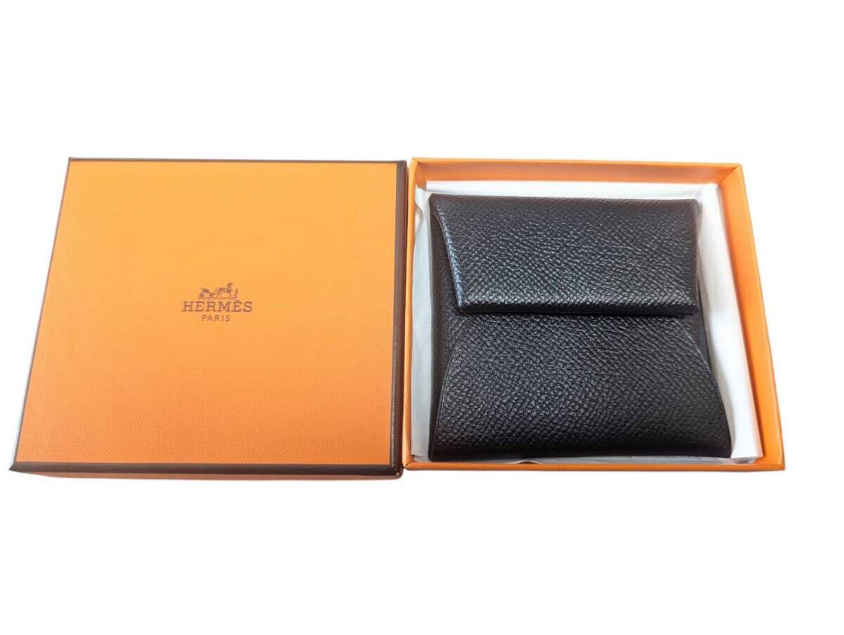 【新品】HERMES エルメス コインケース バスティア A刻印 2017年製 ブラック 財布拍卖
